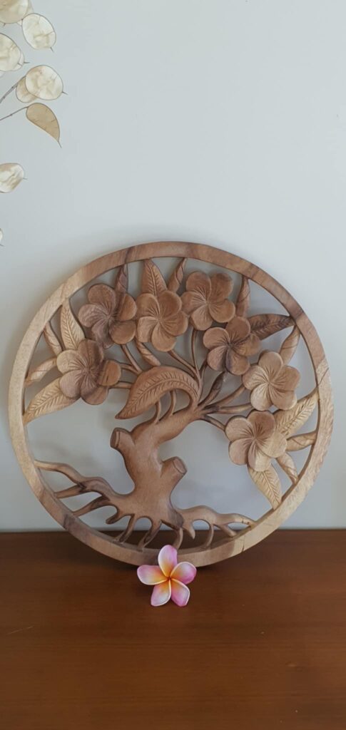 Életfa-teakfa, plumeria motívummal