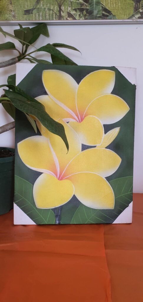 Kézzel festett kép  - Plumeria virág